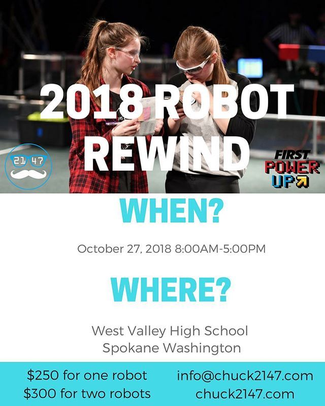 Robot Rewind is coming!!! If you are interested in attending, registration is now LIVE on our website chuck2147.com! Do you have questions or comments about the event? Don’t hesitate to contact us! ift.tt/2sYHTiH
