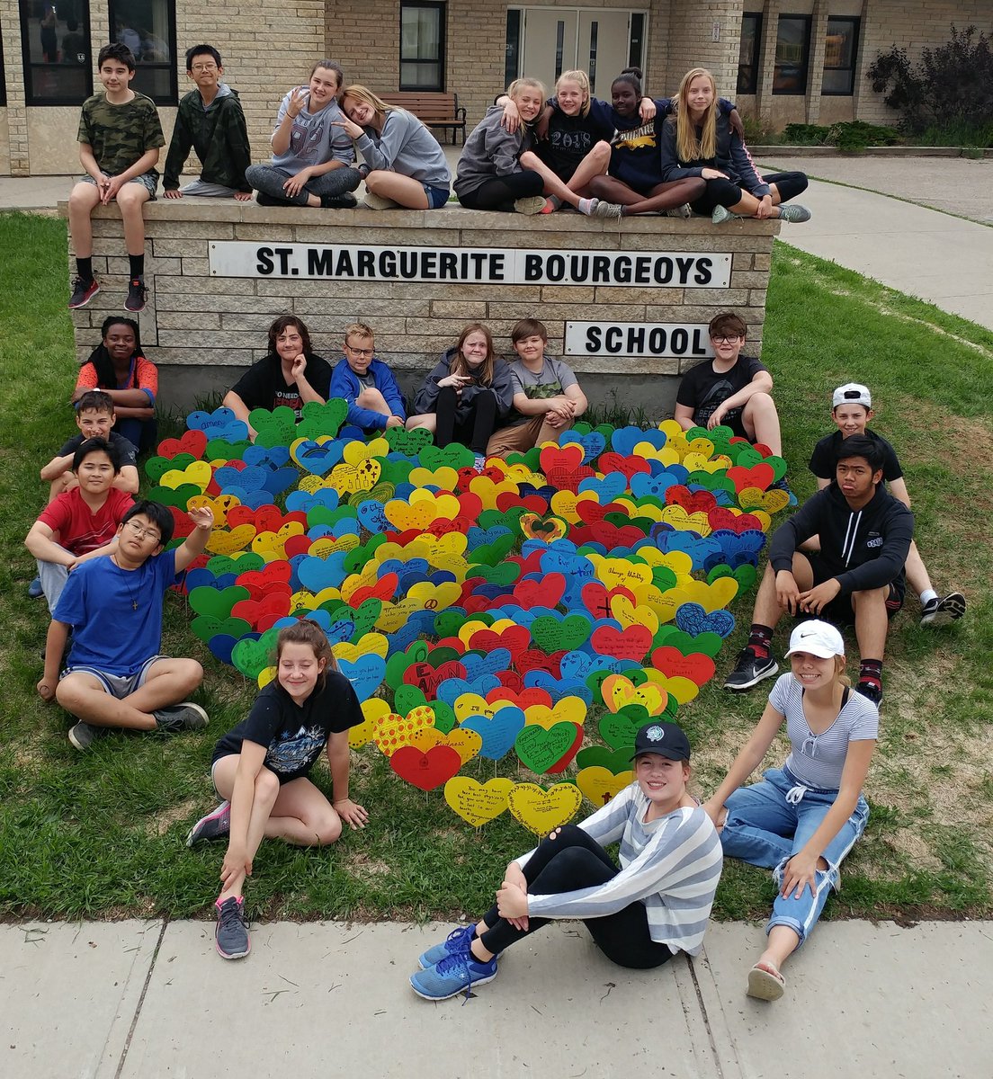 lindsmor's tweet photo. #Myreconciliationincludes Our Garden of Hearts. Honouring memories of those children lost to the Residential school system. Well done @StMargRCSD and my grade 7's. Strong leaders of the activities and our liturgy.  @RCSD_No81 https://t.co/tUTG0GUue7