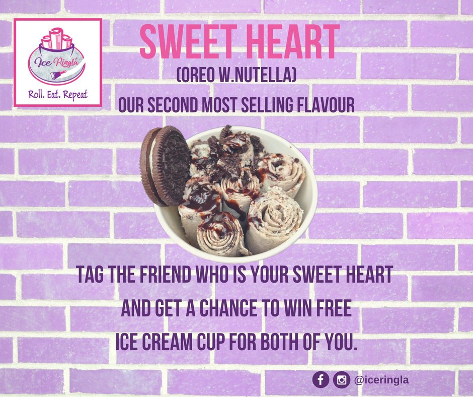 IceRingla's tweet photo. SWEEET HEART, our second most selling flavour. 

1) Follow our page
2) Quote this tweet with hashtag #iceringla and mention the friend who is your sweet heart 😉
3) Get maximum Retweets

Winner will be announced on 11th june. 
#iceringla | outside euro store, johar town | https://t.co/DHZambRLYD