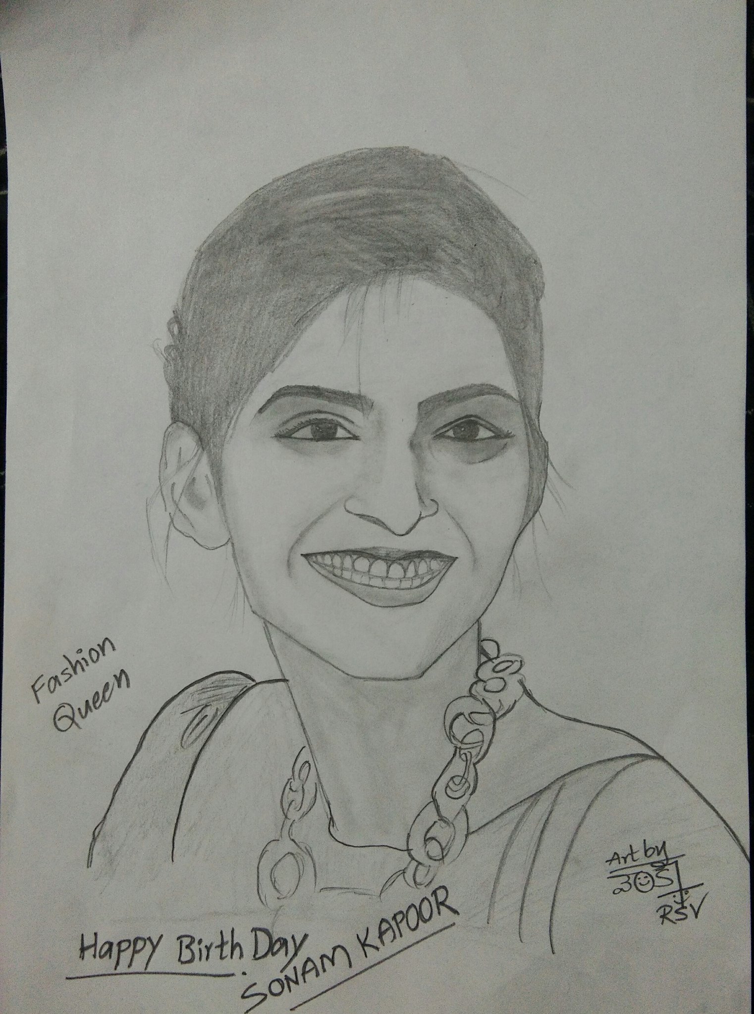 Happy Birthday fashion Queen sonam kapoor it\s my pencil sketch for u 