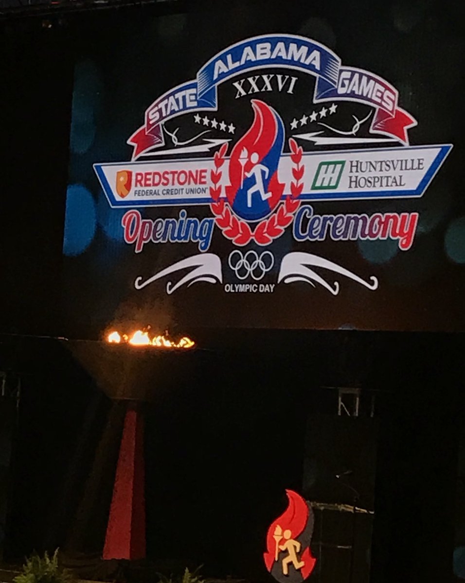 JimByardJr's tweet photo. The flame is lit at the Opening Ceremony of the Alabama State Games #alagames https://t.co/q5ZALt3RnL