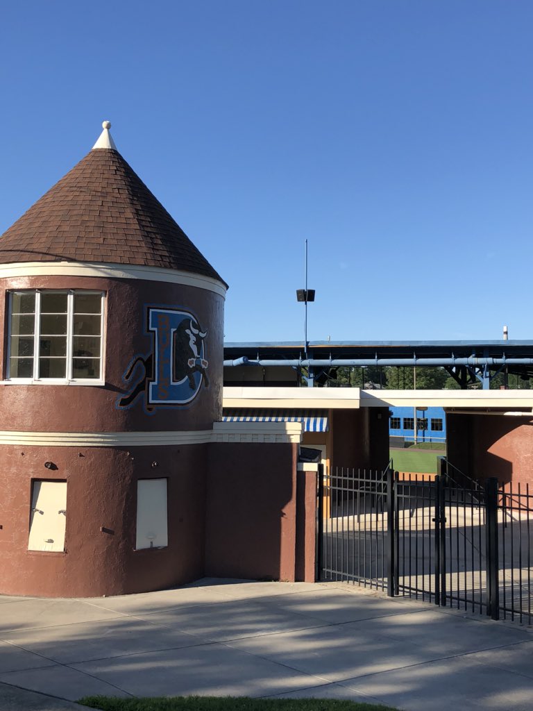 chrisronayne's tweet photo. 30th Anniversary screening of #BullDurham tonight @DowntownDurham Athletic Park where the movie was filmed in 1988. Good to get to the old ballpark this week in “Durm”. #ForwardCities https://t.co/6FQzv0d2rS