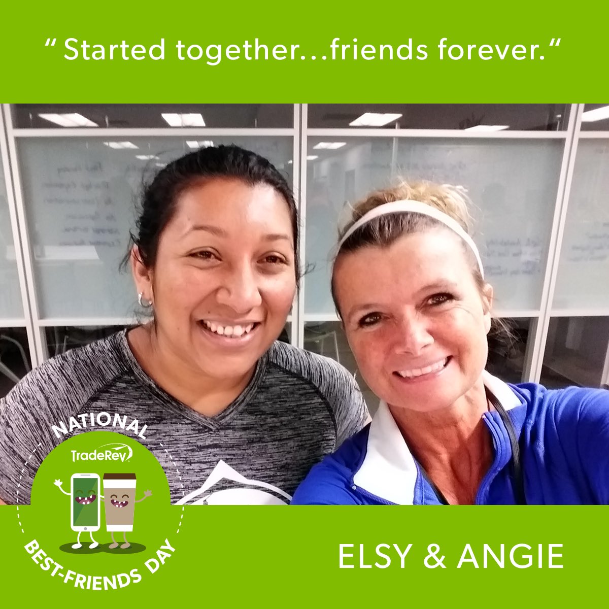 TradeRevTweets's tweet photo. We asked TradeRevvers to submit a pic with their work BFF for #NationalBestFriendsDay and wow, it appears we all like each other a lot! These bright smiles made our day.💚💚💚 #TradeRevLife https://t.co/lGjXdd6GQV