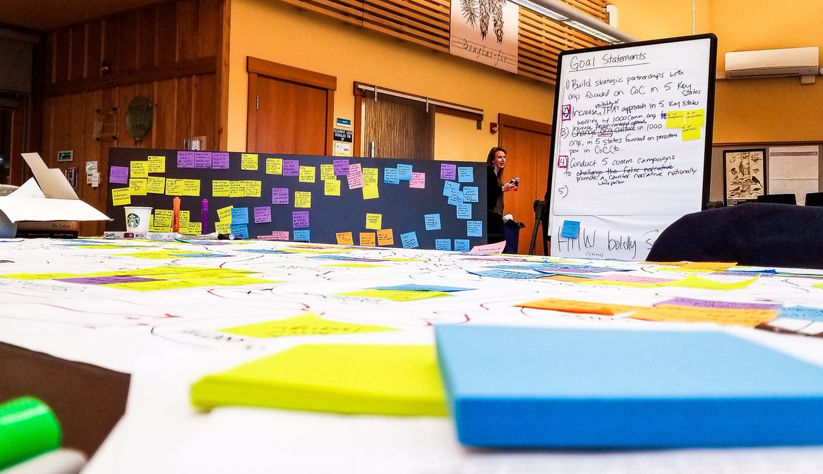 TPAInnovate's tweet photo. Letting the @Postit notes fly. Developing organizational goals at our retreat today and loving it! #TPASolutions #TeamGoals #OrgGoals https://t.co/Nvik7S6N2I