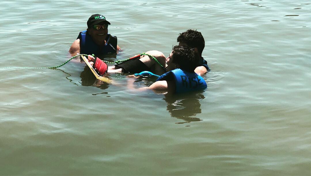 RISEAdaptive's tweet photo. Was #fun teaching Dylan to #adaptive #wakeboard, and by teaching I mean looked like a #pro already so why not take the teacher credit? #TeachingPros https://t.co/AHF6BMBJ82