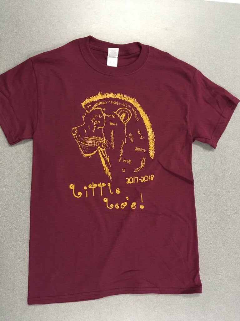 Little_Leos's tweet photo. The Little Leo's T-shirts are in!  Cassidy's design looks great!  Mrs. Mills passed t-shirts out today at school.  If you were absent, please see Mrs. Mills before or after school.  Our next &amp; last meeting is June 19th! Please wear your shirts! #wbwildcats https://t.co/YhSXMXbWij