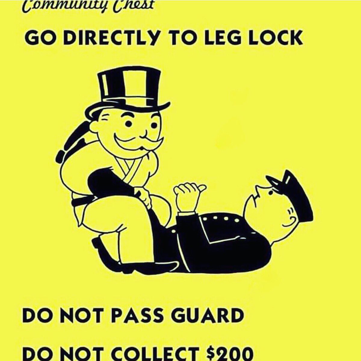 TracysKarateMMA's tweet photo. Friday Fun! 😄🥋Have a great weekend everyone!
_______________
Monopoly: “COMMUNITY CHEST—Go directly to leg lock! Do not pass guard. Do not collect $200.”
_______________
#FridayFun #shootfighting #leglocks #mma  #ufc #jiujitsu #bjj #judo #grappling #groundfighter #guardpass https://t.co/28o0UlEaL1
