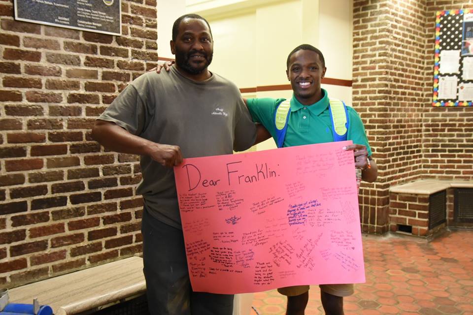 AVLCitySchools's tweet photo. Before graduating, Kodi Codrington thanked Custodian Franklin Digby one last time for supporting him these past 4 years. Yes; our teachers have a phenomenal impact, but they aren’t the only ones. Mr. Digby - thank you for making a difference in the lives of our almost alumni! 🎓 https://t.co/0S3SJ0NxeL