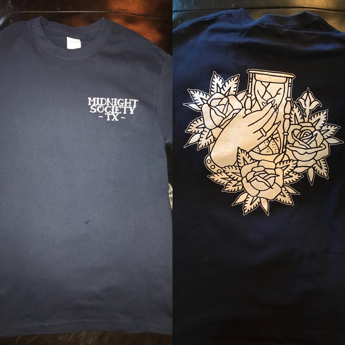 midnightsocTX's tweet photo. Hey everyone we’re selling off all of our old merch to help our new project record a ep. hit us up sizes are limited $8 bucks will get you looking fly😉 https://t.co/WKe5EtaxCc