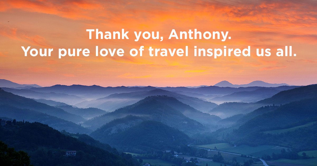 RickSteves's tweet image. I’m shocked and saddened by the passing of Anthony Bourdain, an inspiration to me and so many travelers. Raw and unapologetic opinions are rare in travel media, and I always admired his brutal honesty.

His pure love of travel shone through in everything he did.