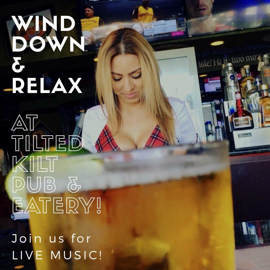 csusb_spen's tweet image. Start your Friday off with our sponsor, Tilted Kilt! Come hang out and have a cold one with our favorite bartender, Alina! Enjoy live music every Friday night from 9pm-12am. Happy Hours are Sunday-Thursday 3pm-6pm + 9pm-Close! 🍻 #CSUSBSPEN