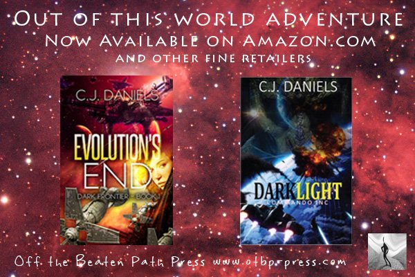 CommandoInc's tweet image. Try a cool read of space #scifi with a copy of Evolution's End or the DarkLight. Go to my Amazon author page amazon.com/C.J.-Daniels/e… for all my books. For a signed paperback copy contact me. $10 w/FREE shipping.