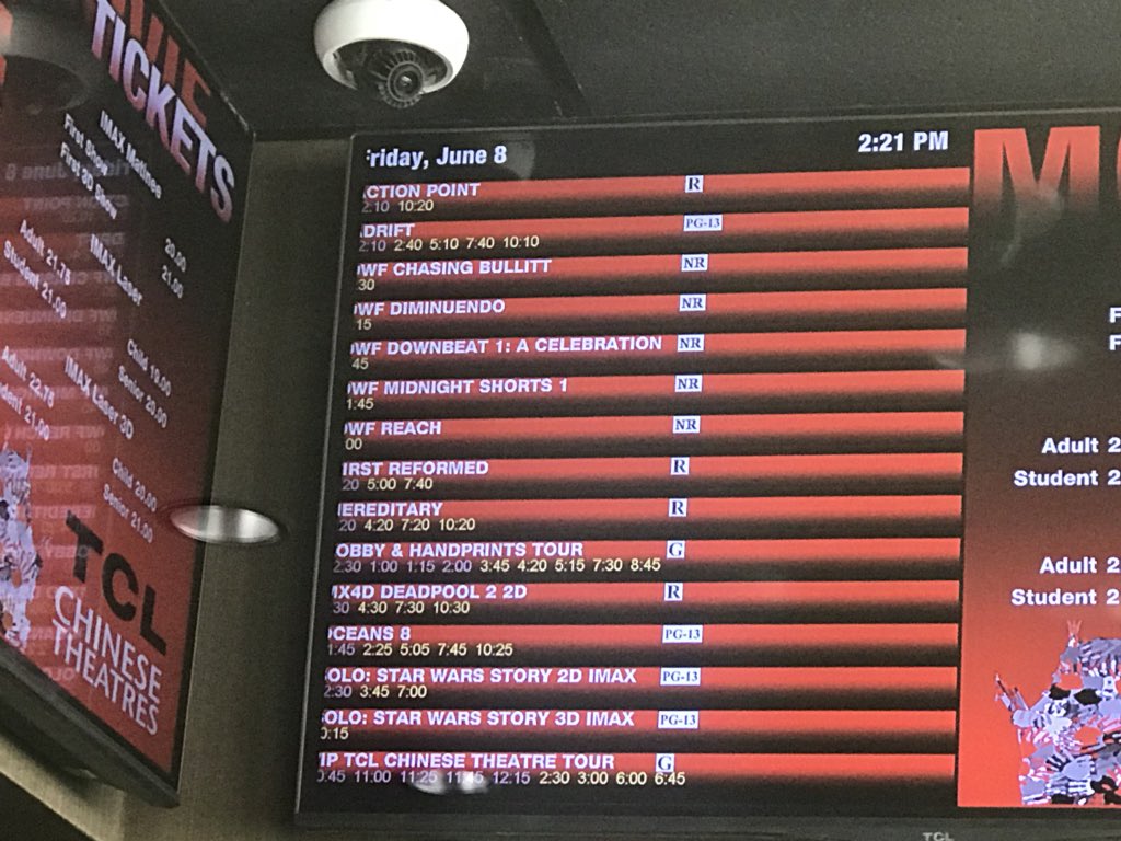 Never did I imagine I’d have something screened here.