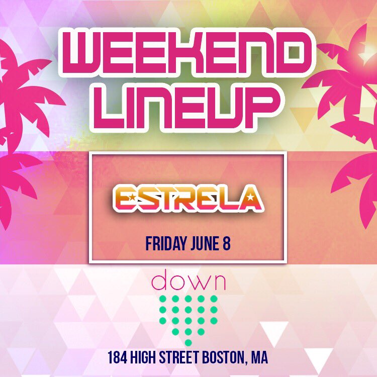 DownBoston's tweet photo. Doors about to open with Boston Favorite @IamDJEstrela on the decks! #ItsTheWeekend #GetDown https://t.co/jtwaXCyYLO