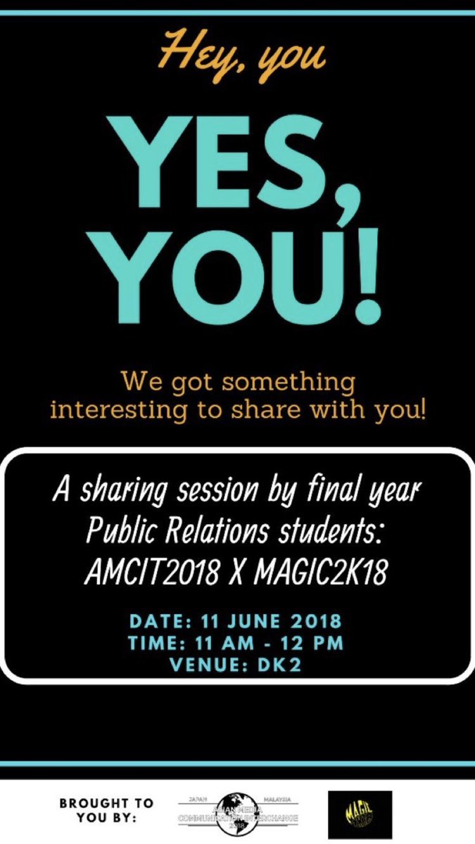 magic2k18's tweet photo. Hi guys! Please come and join us this coming Monday at FKPM 🤗

#magic2k18 #amcit2018 #iprmsauitmchapter https://t.co/pJOdz6KPt7