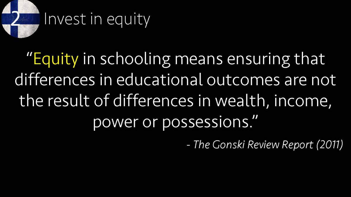 KiriakiMelliou's tweet photo. My favorite slide from @pasi_sahlberg talk #PositiveSchoolsConference Sydney June201818 #equity https://t.co/Vnin7asd7m