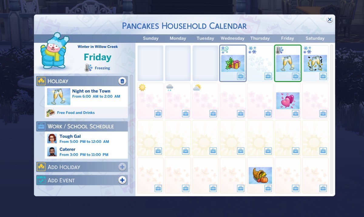SimmerThailand's tweet photo. 🔔Update : โฉมแรกของปฏิทินใน The Sims 4 Seasons ค่า ซึ่งตัวของปฏิทินนั่นจะประกอบไปด้วย ข้อมูลสภาพอากาศในแต่ละวันที่จะไม่เหมือนกัน รวมถึงวันสำคัญต่างๆในเกม เช่น Love Day , Winter Fest , วันฮัลโลวีน และอื่นๆ นอกจากนี้เรายังสามารถกำหนดกิจกรรมในแต่ละวันได้เองด้วยค่ะ (1) #TS4Seasons https://t.co/VPYmLi2pkL
