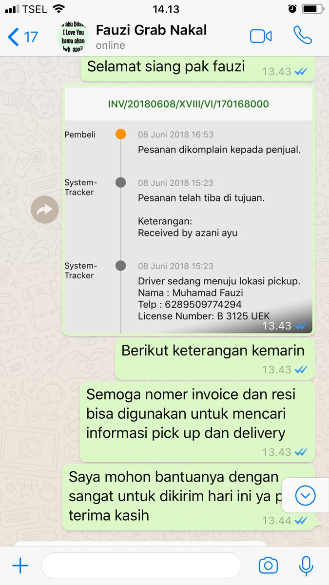 iceundead's tweet photo. @GrabID Driver grabnya udah mau tanggung jawab lho ini, situ proses penanganan melulu, ini orangnya mau tanggung jawab ga tau alamatnya tapi, brarti belom di telfon kan driver grabnya? https://t.co/YCWZ14NXoK