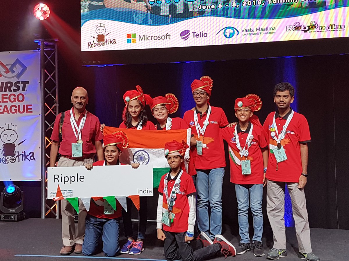 JoshiShreekanth's tweet photo. Congratulations Team Ripple for winning second place for the project at #FLLESTOPEN2018 first lego league estonia robotics world championship #Robominds https://t.co/PFJxQfY0dk