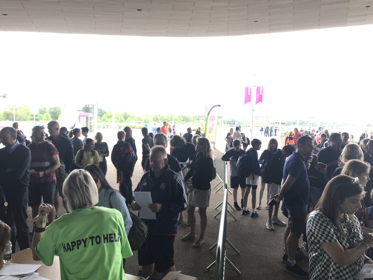 iapsuksport's tweet photo. And so it begins, competitors are assembling and spectators eager to get inside! #IAPSswim https://t.co/oCZzcZ9Jdn