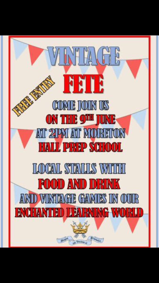 It’s here @MoretonHallPrep Vintage Fete do come along and join in the fun #BuryStEdmunds #icecream #childrensgames #music #cakestall #enchantedgardens #neverlandfairy 🎉🍦🎈