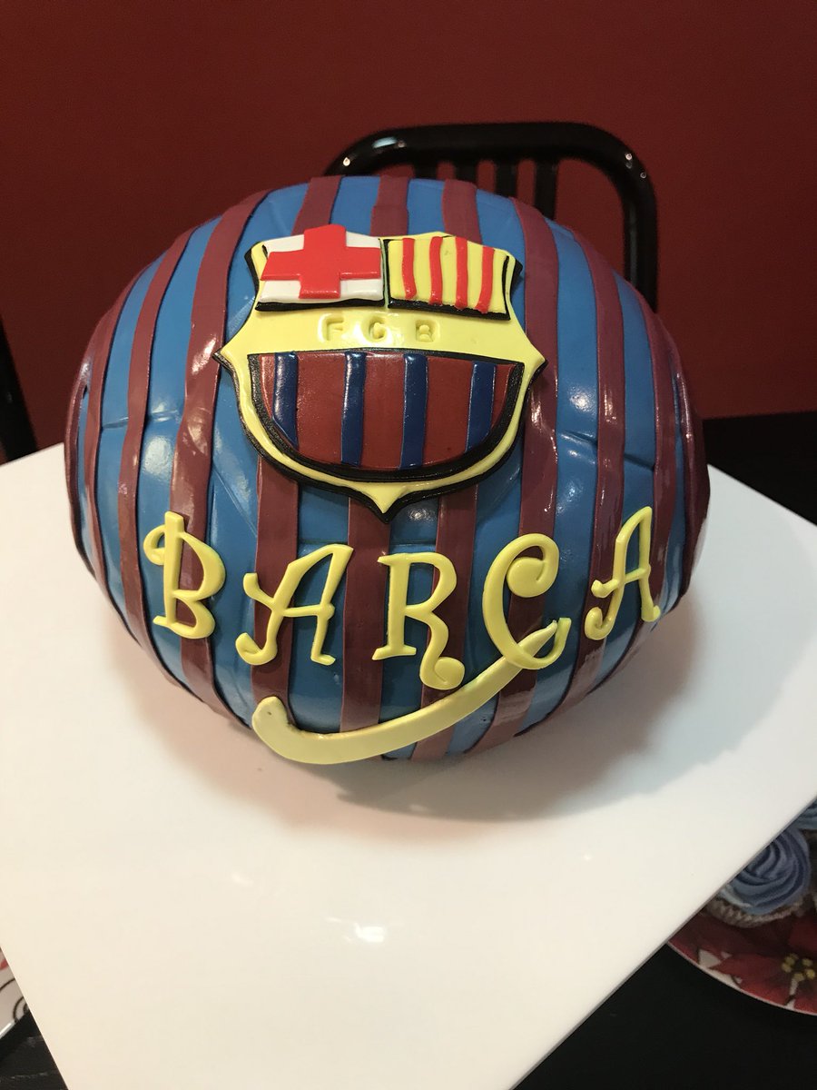 My son Is obsessed with soccer, so this is what my Dad’s GF made him!!!! <a href="/FCBarcelona/">FC Barcelona</a> fan for life!!!