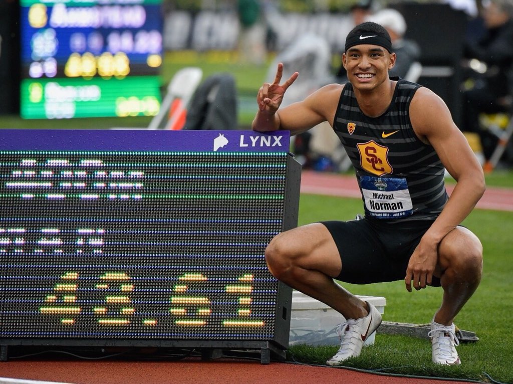 With record-setting wins in the 400m, 400m hurdles and 4x400 relay ...