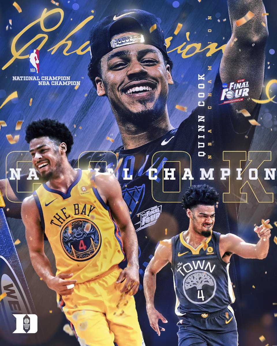 DukeMBB's tweet photo. OUR GUY @QCook323 GOT THE RING. 

✅ National Champion
✅ NBA Champion

#DukeintheNBA 🔵😈🏆🏆 https://t.co/6NSukHiq7u