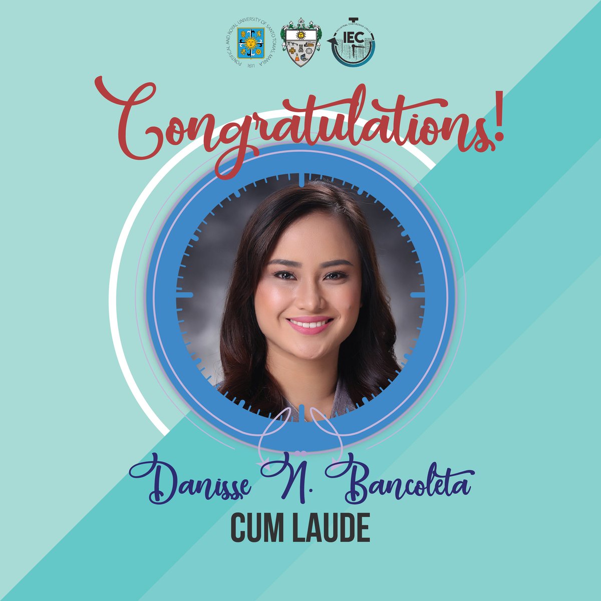 UST_IEC's tweet photo. IEC would like to congratulate the recipients of Latin Honors.
May this only be the beginning of a lifetime of fulfilment for you.
We wish you the best of luck in your future endeavors.
Your IE Family is proud of you!
#IEPride
#OneIEFamily https://t.co/GwDQfm3UUW