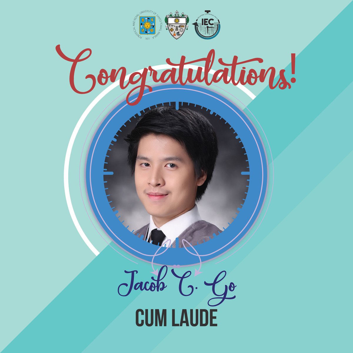 UST_IEC's tweet photo. IEC would like to congratulate the recipients of Latin Honors.
May this only be the beginning of a lifetime of fulfilment for you.
We wish you the best of luck in your future endeavors.
Your IE Family is proud of you!
#IEPride
#OneIEFamily https://t.co/GwDQfm3UUW