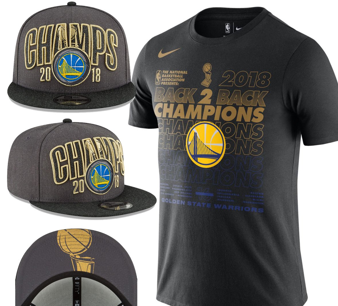 Golden State Warriors Nike 2018 NBA Finals Champions Locker Room T