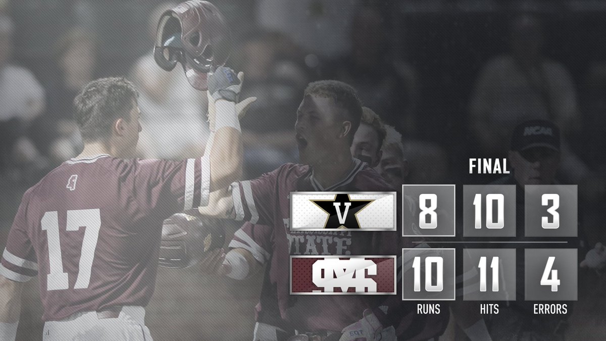 HailStateBB's tweet photo. BALLGAME! State takes the opener in Nashville with a walk-off HR!
 
Back at it tomorrow for a huge opportunity at 8:30 p.m. CT on ESPN

#HailState🐶 https://t.co/BCJz1QOFRy
