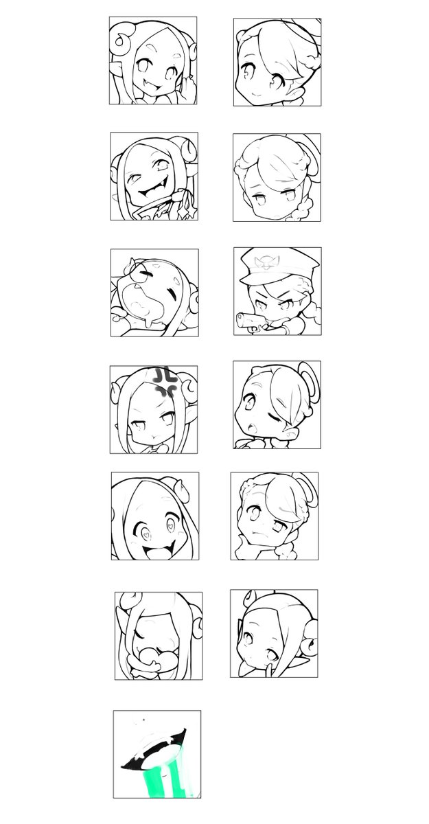 最後の修正をしてから塗ります私のチャンネルのエモートです
削って描いてとやりすぎてこの時点で線画で描くメリットはもう無くなっています🤢 