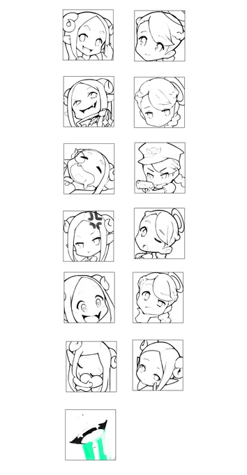 最後の修正をしてから塗ります私のチャンネルのエモートです
削って描いてとやりすぎてこの時点で線画で描くメリットはもう無くなっています🤢 