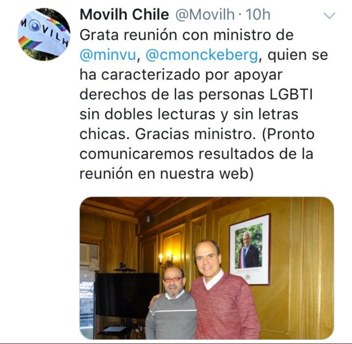 [URGENTE]
La centroizquierda (derecha mala) TRAICIONA a militantes, debería recibir a Padres y Familia de Chile y recibe al activista LGBTI que busca normalizar la penetración anal con niños de 14 años?
<a href="/cmonckeberg/">Cristián Monckeberg</a> se vendió al #Homolobby ? chantaje? Cuántos votos perdidos!