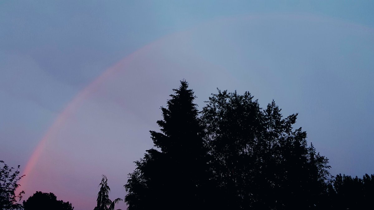 Tasharei's tweet photo. wild rainbow in #princegeorge tonight! spring shower and colourful skies. #northernbc https://t.co/F1BRDm1MfH