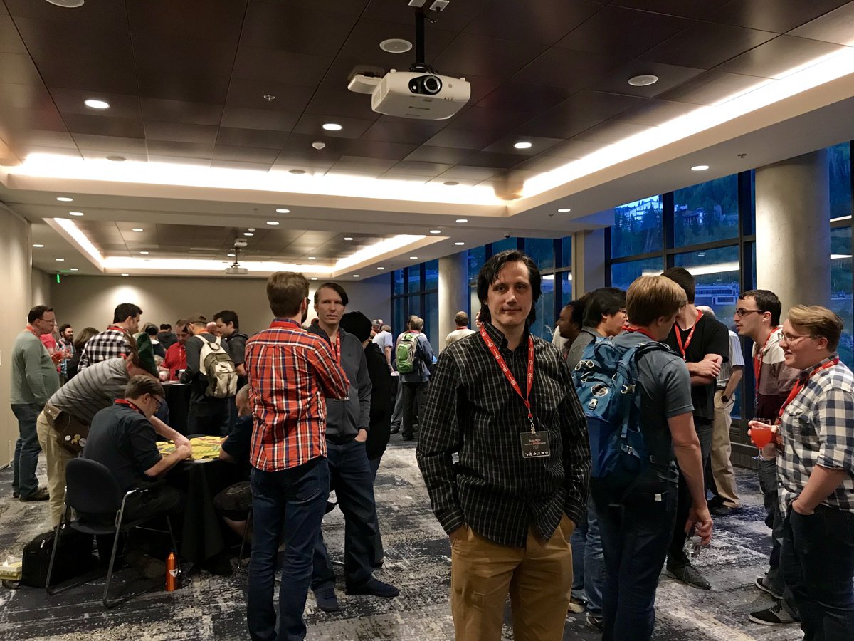 Enjoying the inaugural tabletop designers retreat. #TNCONF2018  <a href="/TabletopNet/">Tabletop Network</a>