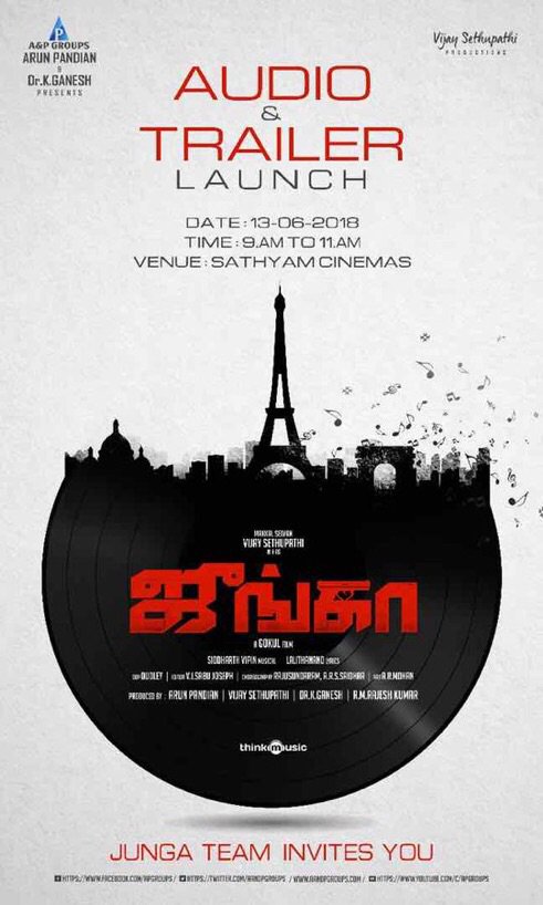 SouthiesReview's tweet photo. #Junga Music & Trailer from June 13th !!
A @sidvipin Musical & @lalithanandpoet Lyrical !!
#JungaAudiofrom13June @VijaySethuOffl @sayyeshaa @MadonnaSebast14 @AandPgroups @DirectorGokul @kav_pandian @vsp_productions @editorsabu @RIAZtheboss https://t.co/vYg1qbdovz
