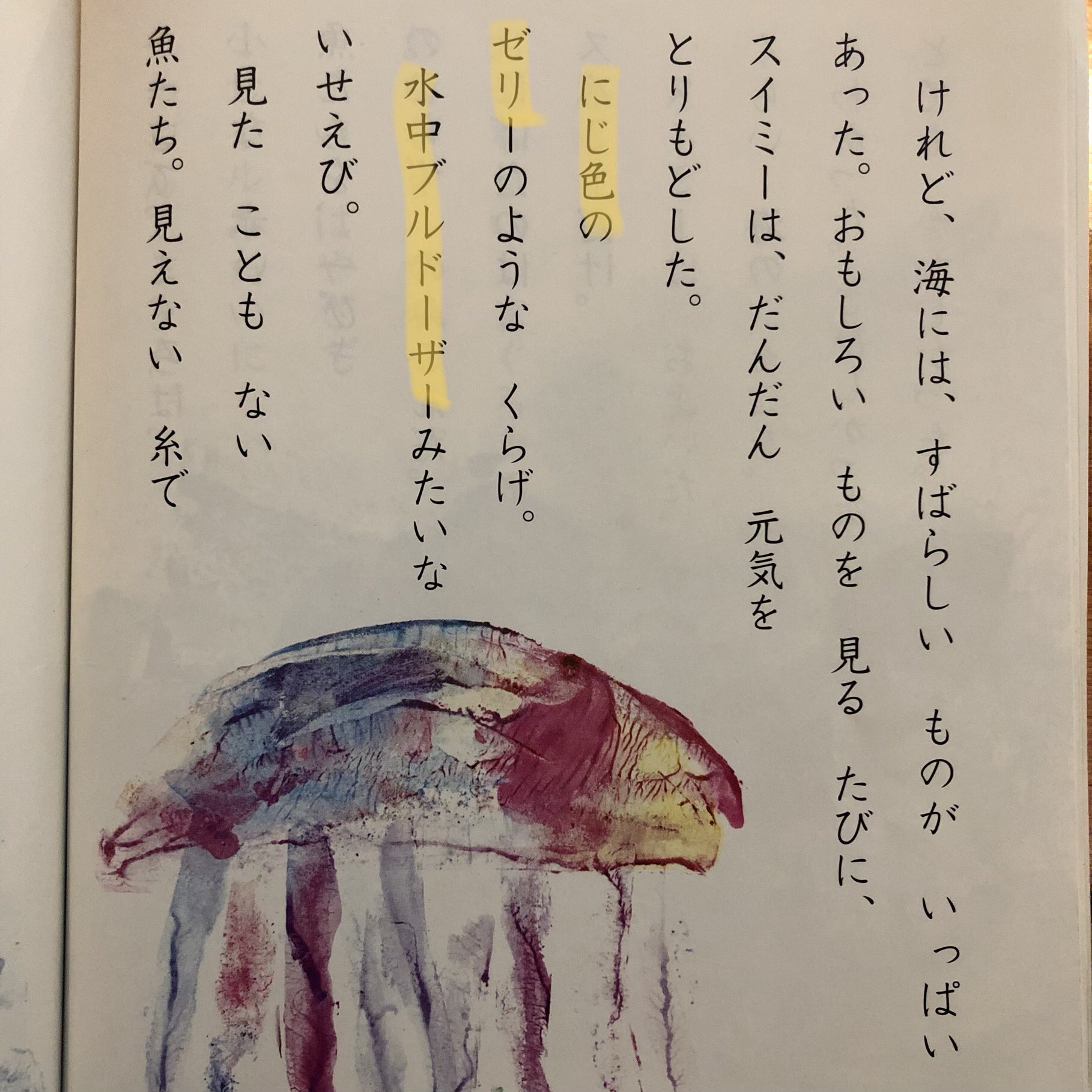 坂本良晶 さる 小学校教師 在 Twitter 上 比喩のtフレーム それぞれをtの左右に繋げて 気付いた共通点を下に書き連ねさせる まぐろが ミサイル みたいに 水中ブルドーザー みたいな いせえび にじいろのゼリーのような くらげ スイミーで子どもを