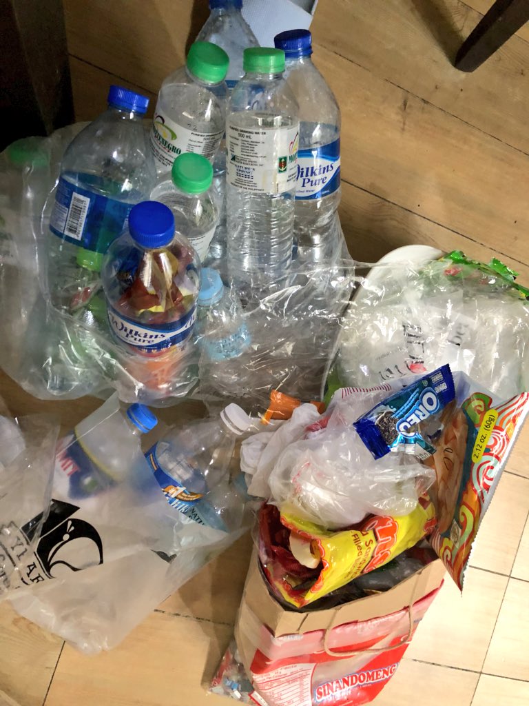 This is an Eco Brick. You just basically have to insert all of your used plastics inside an empty plastic bottle &amp; u can drop it off at any Robinson’s easymart branch or Caritas &amp; get 1 metal straw in exchange of 5 eco bricks. Making one does a big help to our environment ♻️