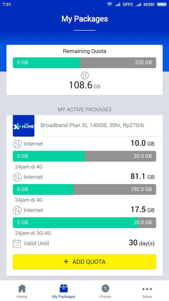 Mahdaen's tweet photo. @myXL beli paket 130GB cuman dapet 80an GB. Speed internet nyaris mati tiap jam 5 sore sampai jam 12 malam. Komplain ke @myXLCare malah respon nya seperti bot. Gimana ini? https://t.co/CPeOsVrTkg