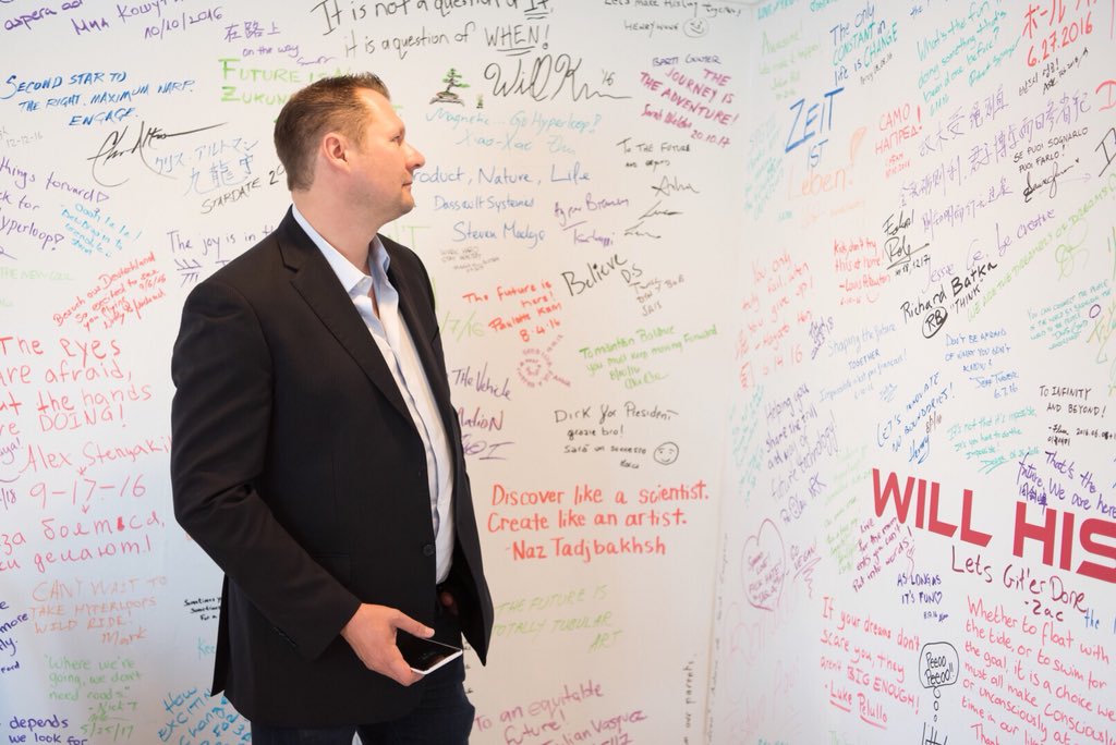 dirkahlborn's tweet photo. Will history know your name? I come back to this wall every once in a while and remember why we started in the first place. #HyperloopTTMovement #HyperloopTT #HTT #Hyperloop https://t.co/gUAaiMM95G