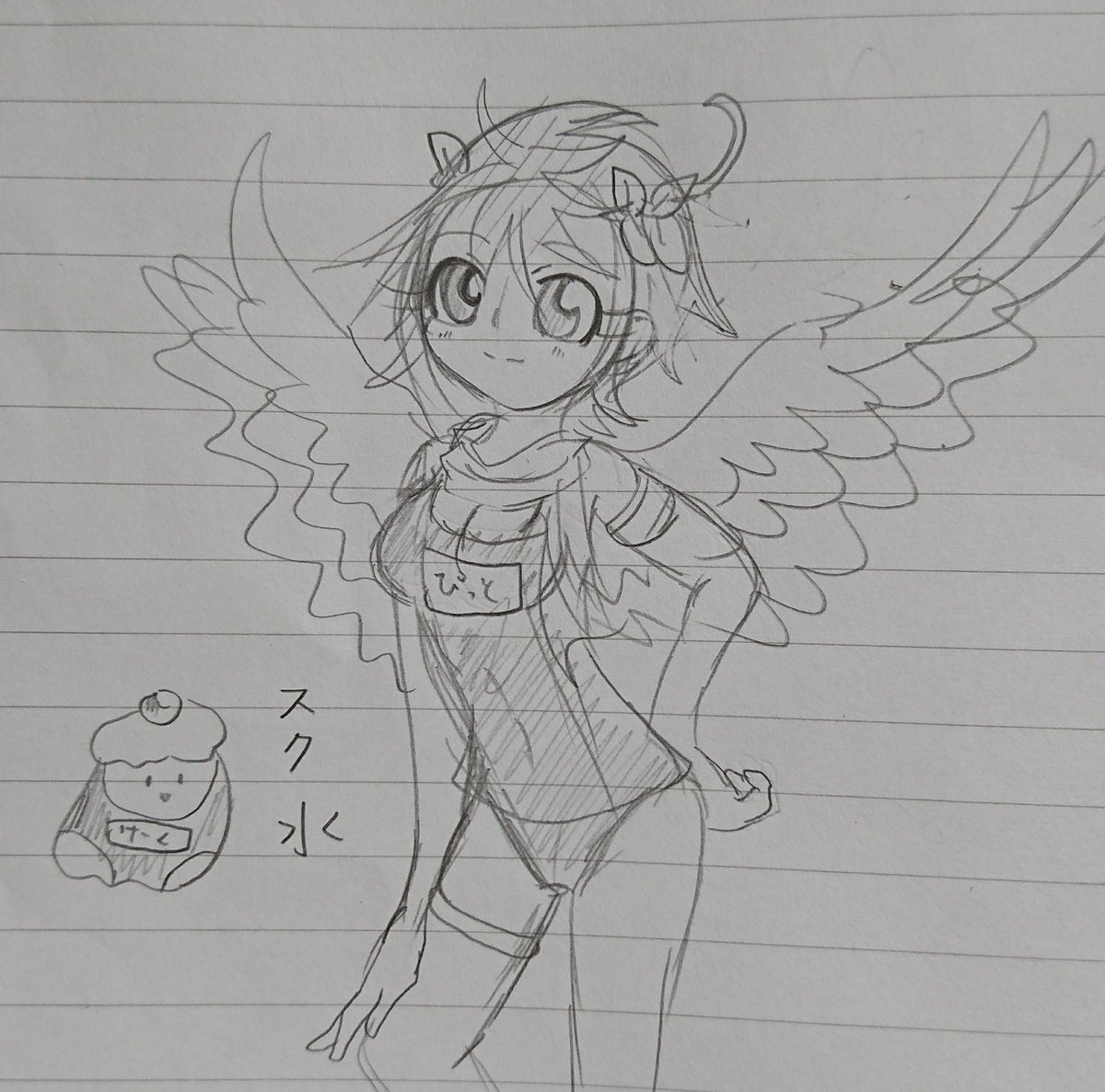 ぷーすけ 今日のお絵かき その ポケモン ピンクカラーな モクローとゴクリン ポケモン モクロー ゴクリン