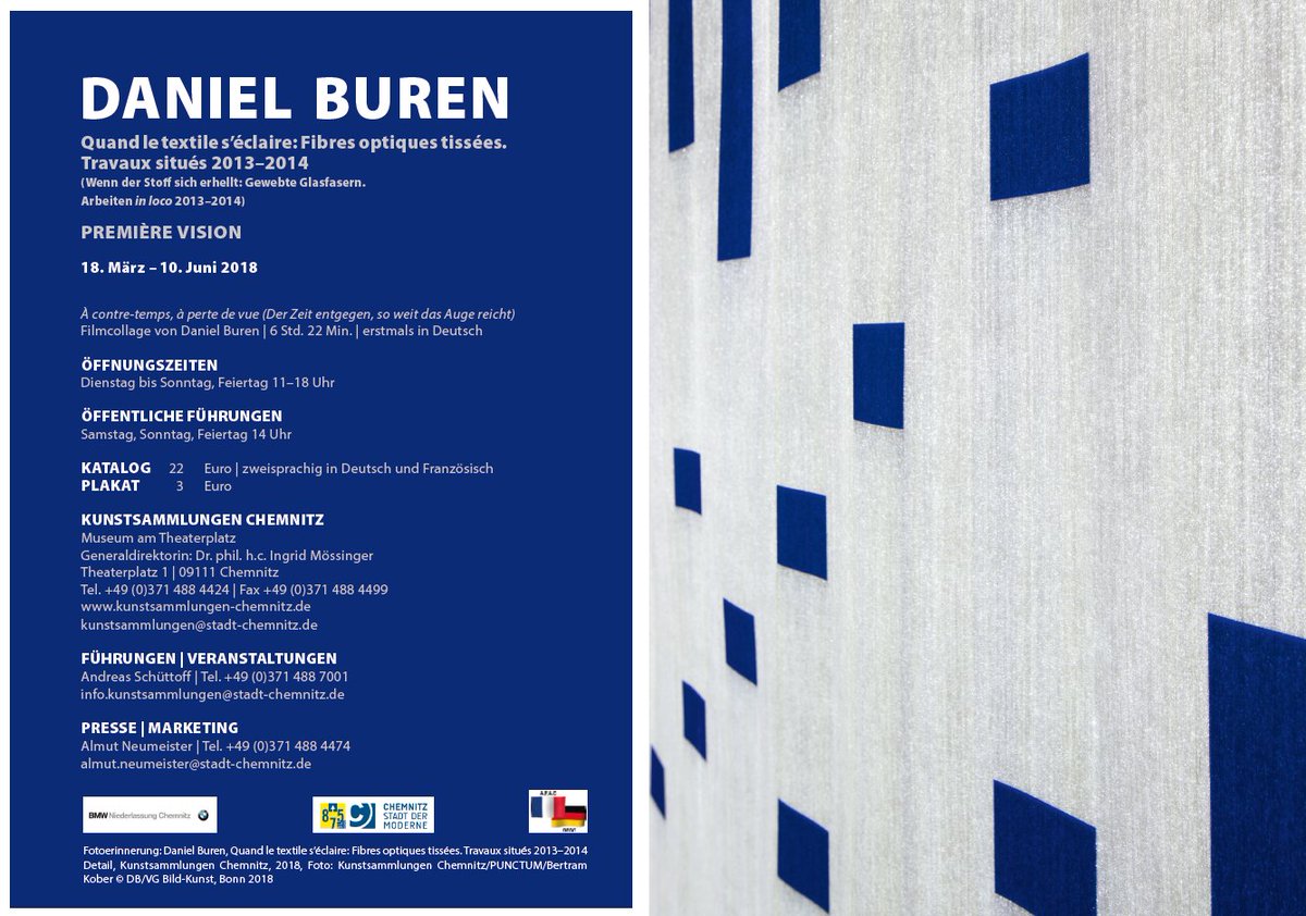 brochiertech's tweet photo. Don't miss a unique chance to discover the luminous #Lightex fabric, transformed into a piece of art by #daniel_buren ! "Quand le textile s'éclaire" exposition in @Kunstsammlungen #Chemnitz ends tomorrow. #art #LightexInside #opticalfiber https://t.co/MFkKrX9giN