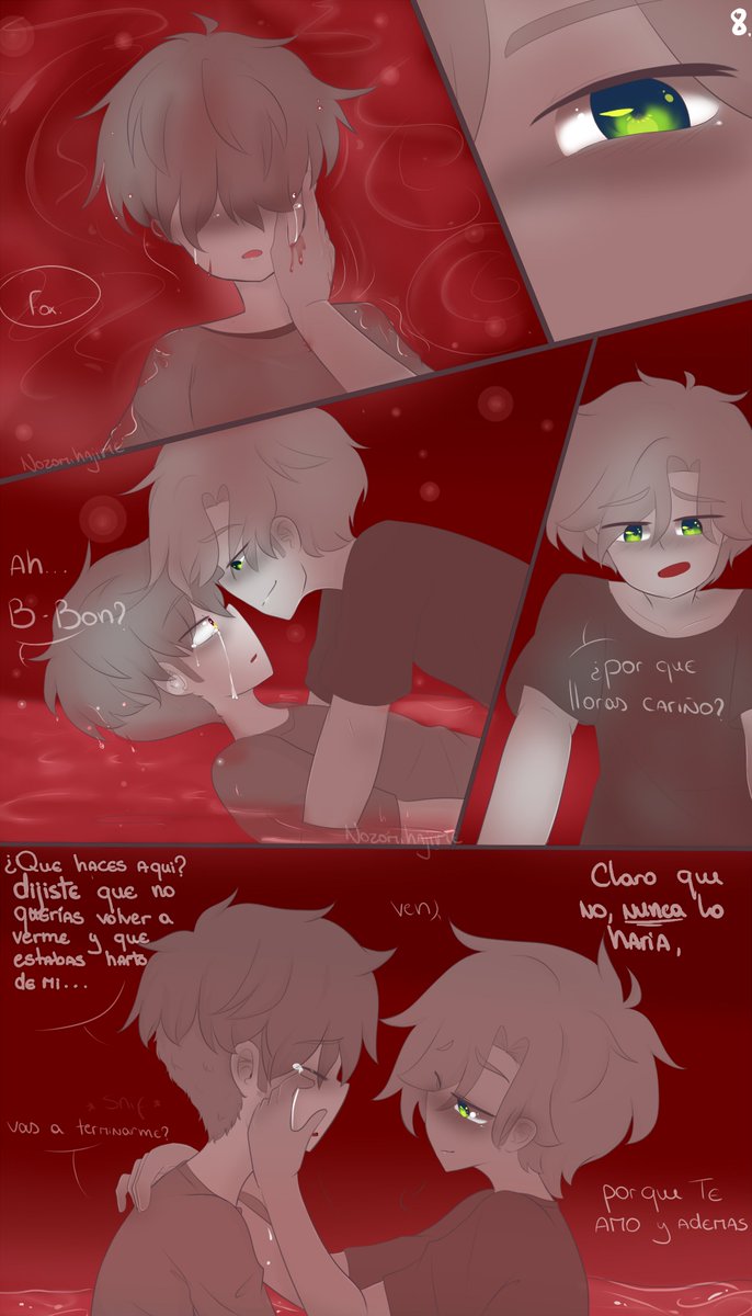 nozomi_hajime's tweet photo. #FNAFHS #Fonnie #Fon #Fonniebon Pag 8.
 metamos a bon ya es hora de que empiece la sopa mental de adolescente
espero  que les guste , me he desvelado para traerlo (no voy a pintar en gris toodo el comic no se procupen uwu) https://t.co/E9FsbOTDmr