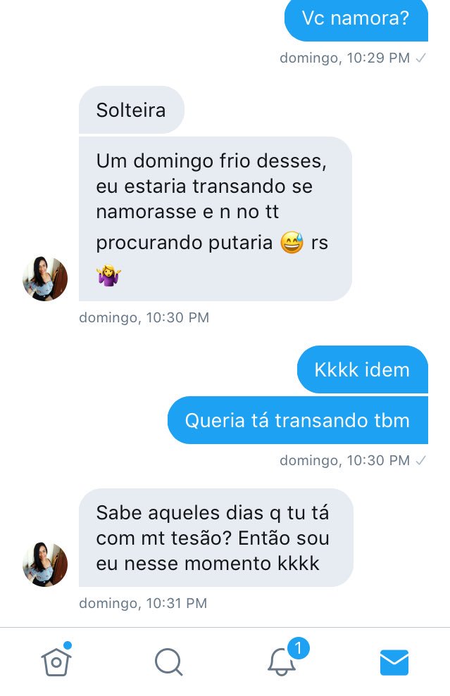 Seguidora pediu pra vcs chamar ela na dm 🙈 se tiver mt curtida passo o Twitter dela