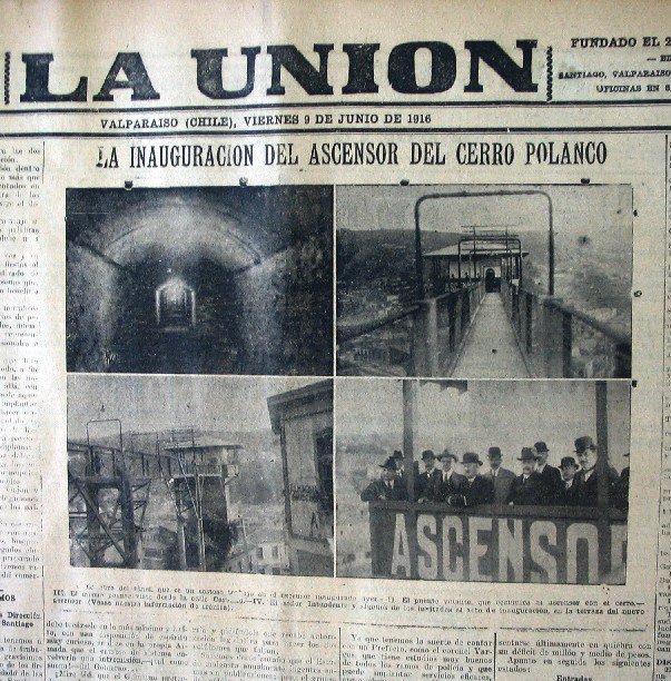 RenzoVaccarezza's tweet photo. Hoy se cumplen los 102 años del Ascensor Polanco de #Valparaíso. Con un túnel de 150 mts, y un puente de 48 mts que se conecta con la torre. https://t.co/8NY17IiFqS