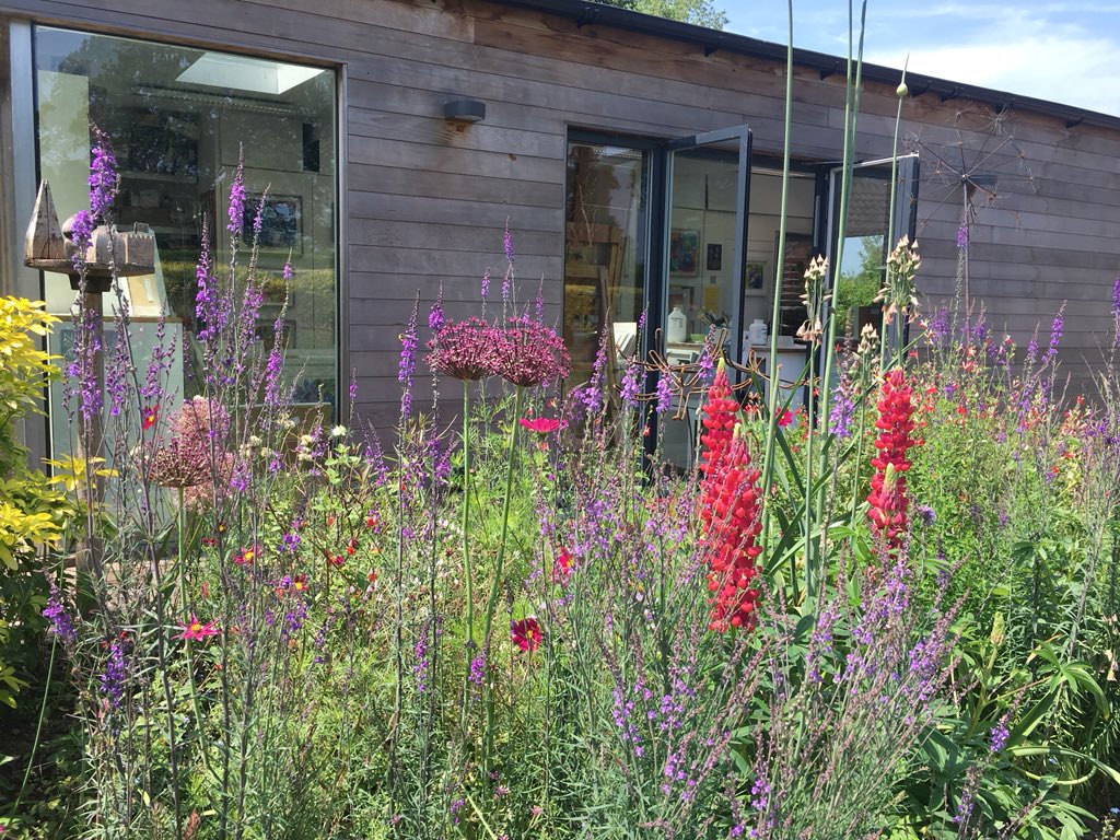 Studios Open today! Visit me and GregPearsonOriginals #garden #gardensculpture #painting #printmaking #gardeninspiration #artistgarden #screenprinting #surreyopenstudios #surreyartist #artforsale