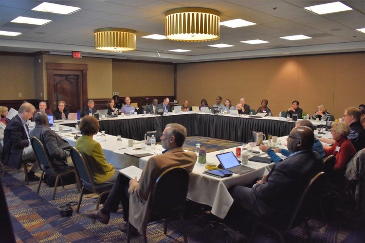 UMNS's tweet photo. Bishop Robert Schnase, who leads the @RioTxAC, offers an explanation of the bishops’ recommended One Church Model for navigating the denomination’s divides over homosexuality.  Bishop Ken Carter,  @umcbishops president, recommended Schnase’s explanation. https://t.co/9z93vXuvNZ https://t.co/ir4Yb9sV7T