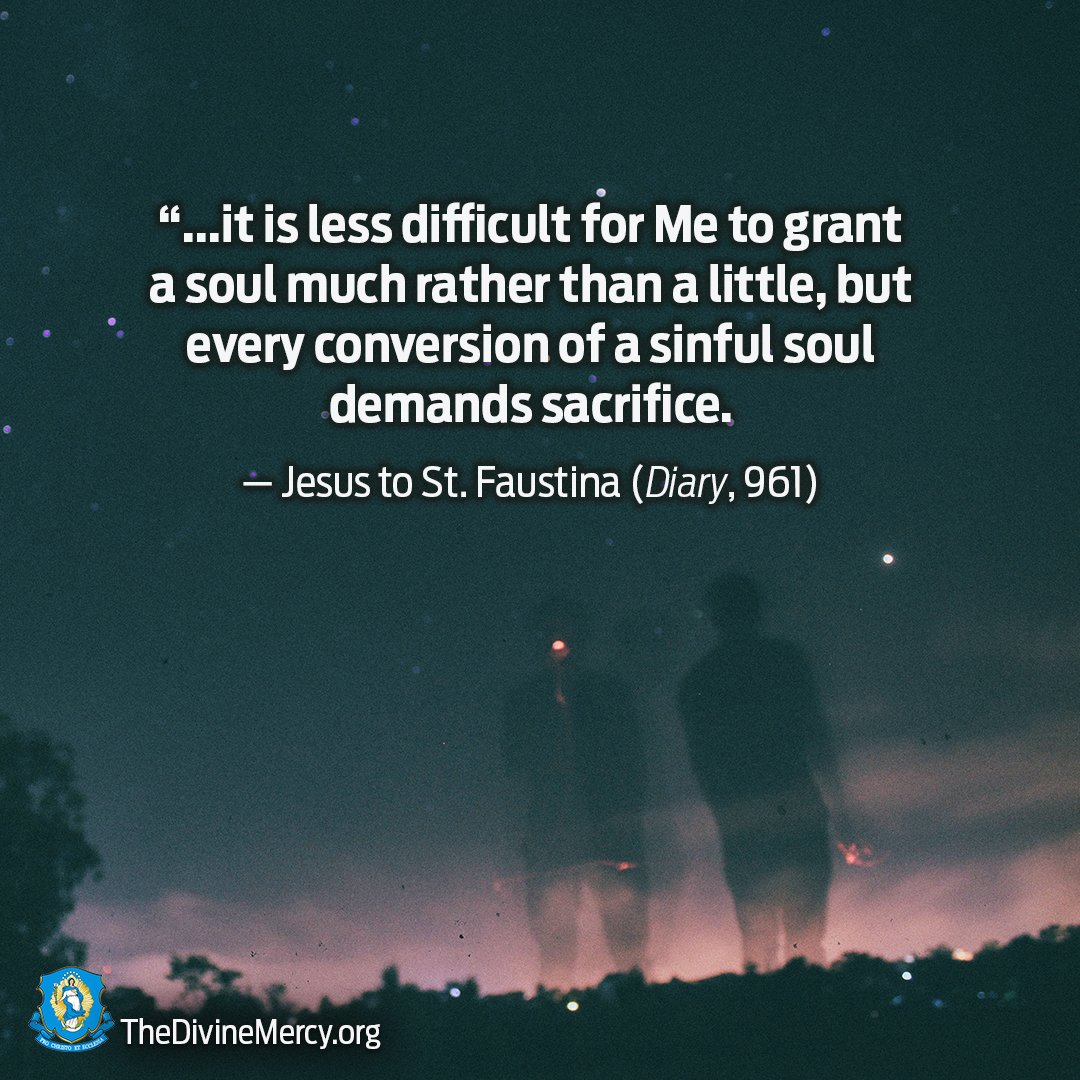 DivineMercy's tweet photo. Let us offer up sacrifices for the conversion of souls! #WeekendMercy https://t.co/EdAEEmqx6K